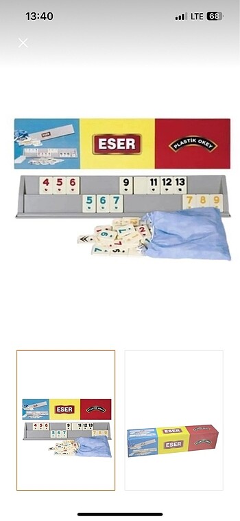 Eser plastik okey takımı
