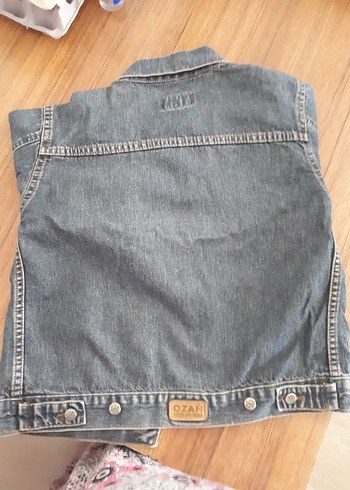 6 Yaş Beden gri Renk Denim Ceket, Düğmeli, Salaş Kesim