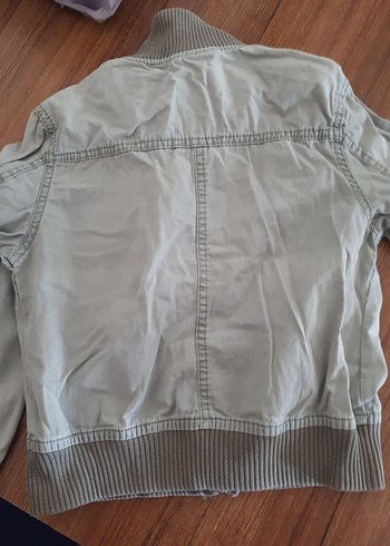 Düğmeli haki Denim Kadın Ceket - Görsel 5