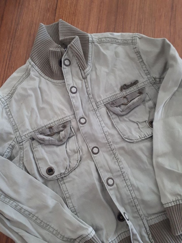 Düğmeli haki Denim Kadın Ceket - Görsel 2