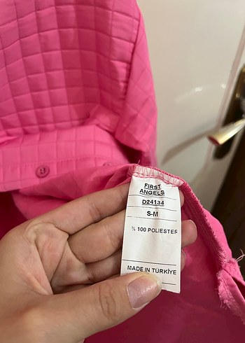 diğer Beden pembe Renk Düğmeli Pembe Kadın Gömlek Ceket