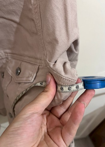 40 Beden ten rengi Renk Bej Kadın Düğmeli Ceket