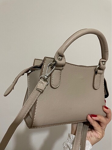 Beden Bej Çapraz Askili Kadin Mini Tote çanta