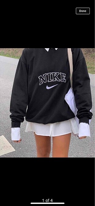 Nike içi gömlekli sweat elbise standart beden