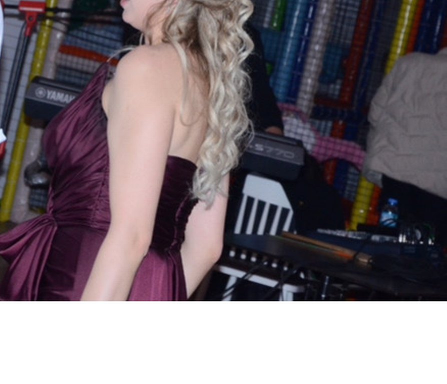 Bordo Drapeli V Yakalı Midi Abiye Elbise - Görsel 3