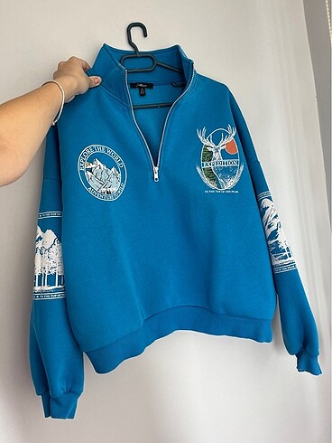 l Beden mavi Renk Mavi sweatshirt