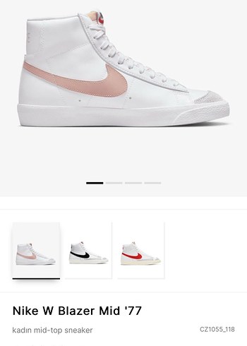 Nike W Blazer Mid 77 Kadin Beyaz Spor Ayakkabi