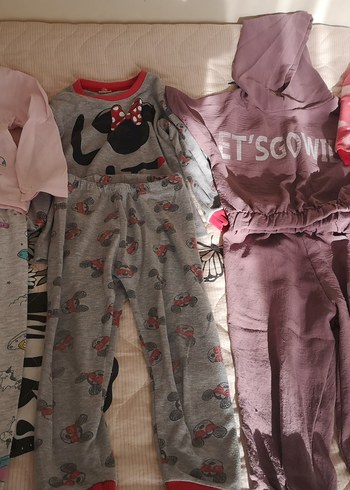 Kız Çocuk Gri Uzun Kollu Örme Pijama Takımı