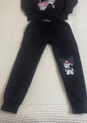 Kuromi Kız Siyah Baskılı Triko Eşofman Takımı - Görsel 3