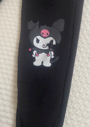 Kuromi Kız Siyah Baskılı Triko Eşofman Takımı - Görsel 4