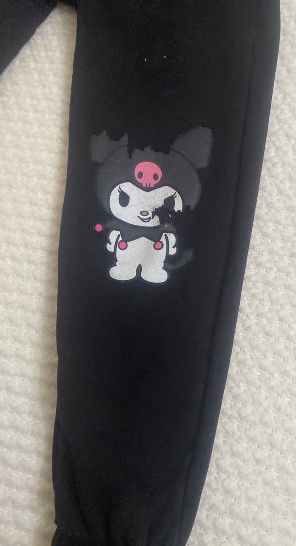 Kuromi Kız Siyah Baskılı Triko Eşofman Takımı - Görsel 4