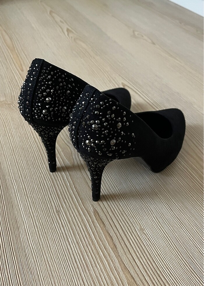 Siyah taşlı abiye topuklu (42) - Görsel 2