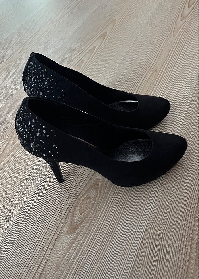 Siyah taşlı abiye topuklu (42) - Görsel 4