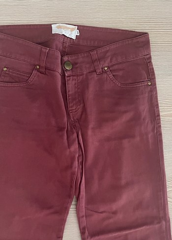 38 Beden bordo Renk Gül kurusu ispanyol paça kadın pantolon