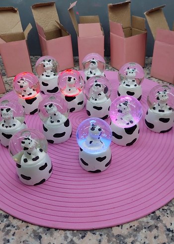 Renkli İnek Temalı Kar Küresi Biblo(adet fiatıdır) - Görsel 3