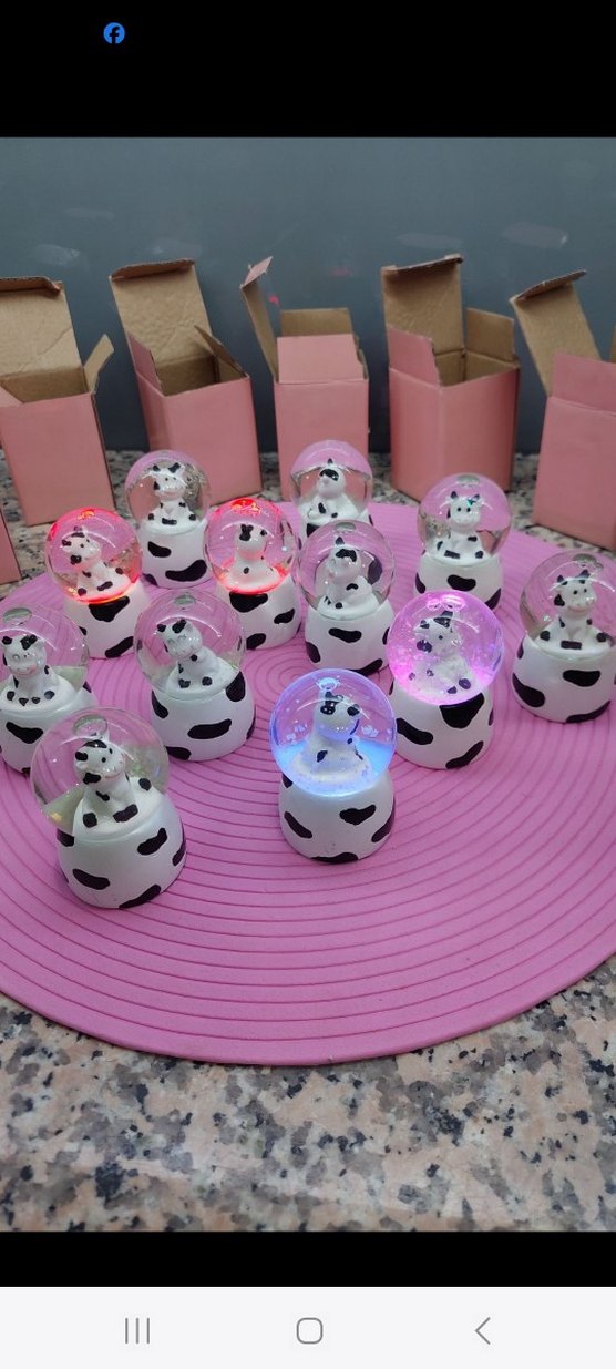 Renkli İnek Temalı Kar Küresi Biblo(adet fiatıdır) - Görsel 3