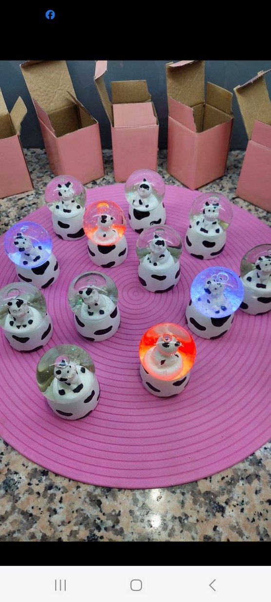 Renkli İnek Temalı Kar Küresi Biblo(adet fiatıdır) - Görsel 2