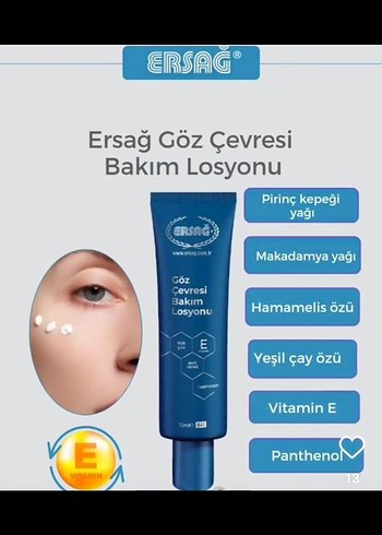 Ersag Göz Çevresi Bakım Losyonu 50ml. - Görsel 4
