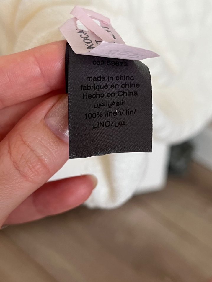 Erkek Beymen john varvatos Beyaz Keten V Yaka tişört - Görsel 3