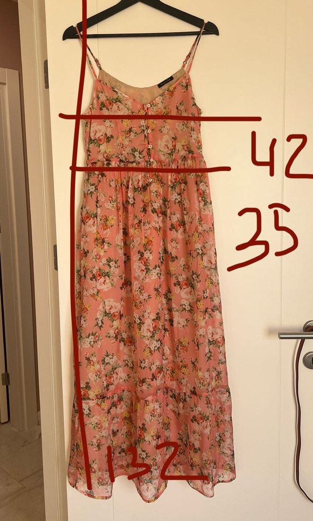 100% ipek Massimo dutti uzun elbise - Görsel 5