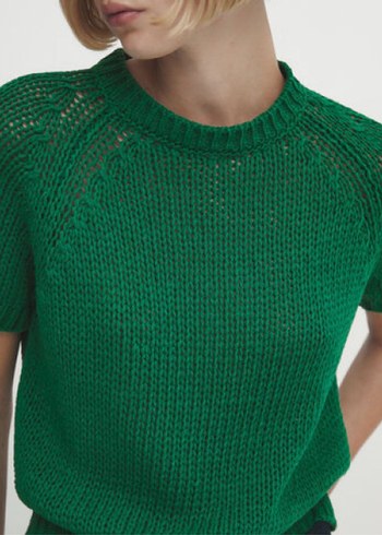 Massimo Dutti Kısa Kollu Örgü Kadın Kazak - Görsel 8