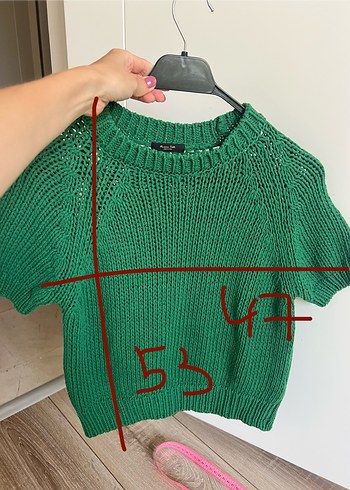 Massimo Dutti Kısa Kollu Örgü Kadın Kazak - Görsel 3