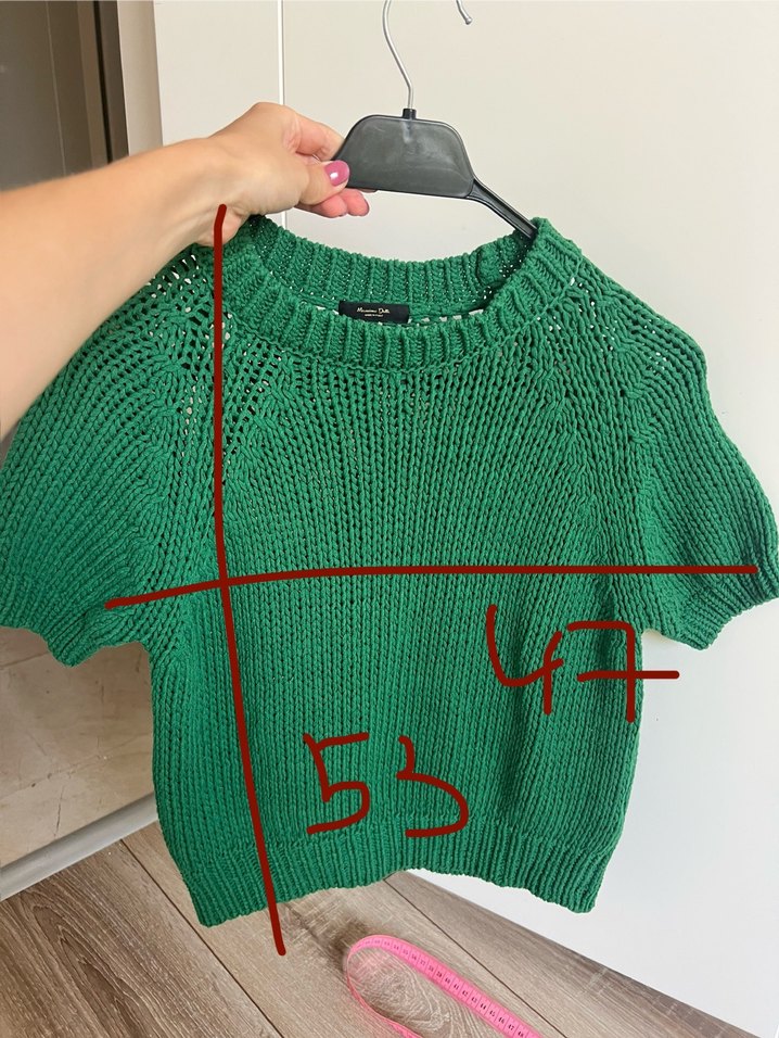 Massimo Dutti Kısa Kollu Örgü Kadın Kazak - Görsel 3