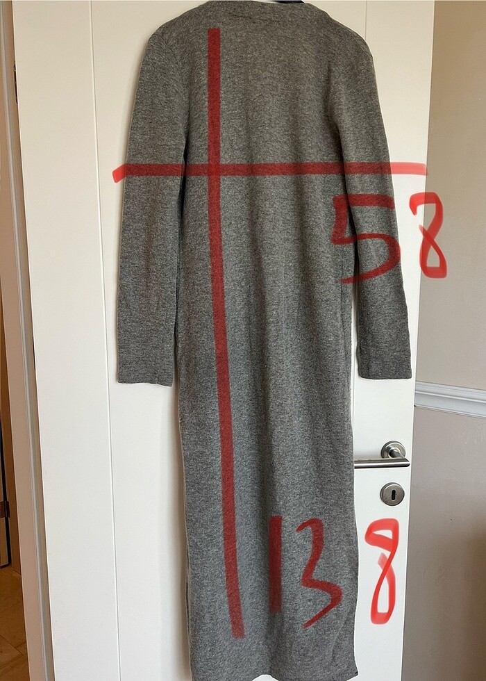 Yün kaşmir angora uzun hırka - Görsel 4