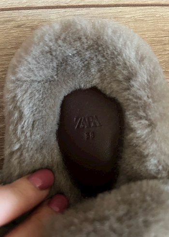 Zara studio hakiki kürk shearling sandalet 38 nmr - Görsel 5