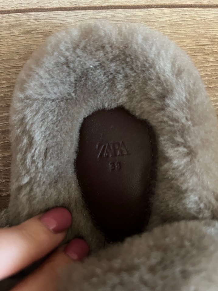 Zara studio hakiki kürk shearling sandalet 38 nmr - Görsel 5