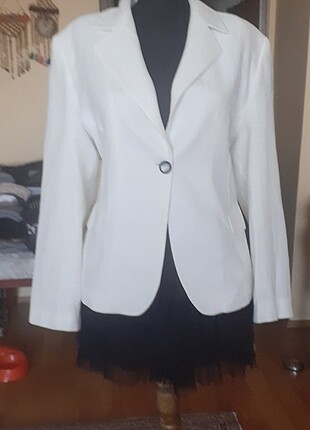 Beyaz blazer keten ceket 46 beden 