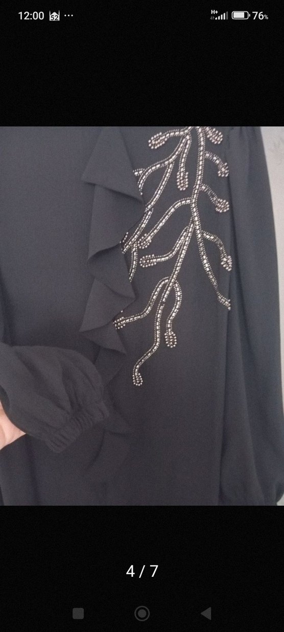 Nakışlı Siyah Uzun Kollu Abiye Elbise - Görsel 4