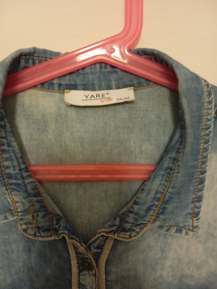 Mavi Pastel Renkli Düğmeli Uzun Denim Ceket - Görsel 3