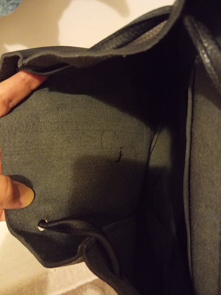 Deri Kadın Sırt Çantası, Tokalı, Siyah - Görsel 4