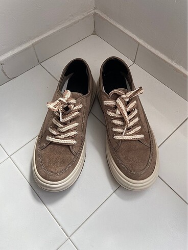 Marjin Marjin Kadın Vizon Süet Sneaker Ayakkabı