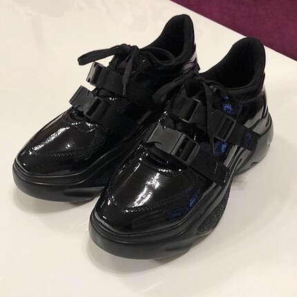 38 Beden siyah Renk Siyah Rugan Sneakers