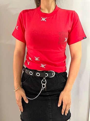 xs Beden Vans kırmızı tshirt y2k fairycore