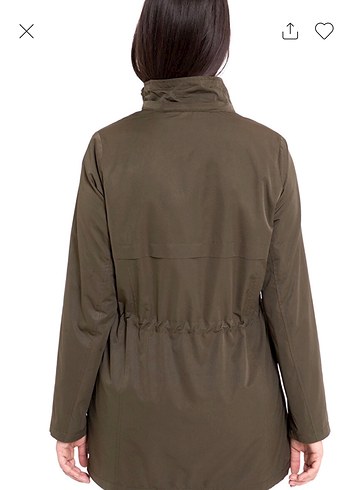 Haki Midi Kadın Fermuarlı Parka - Görsel 2