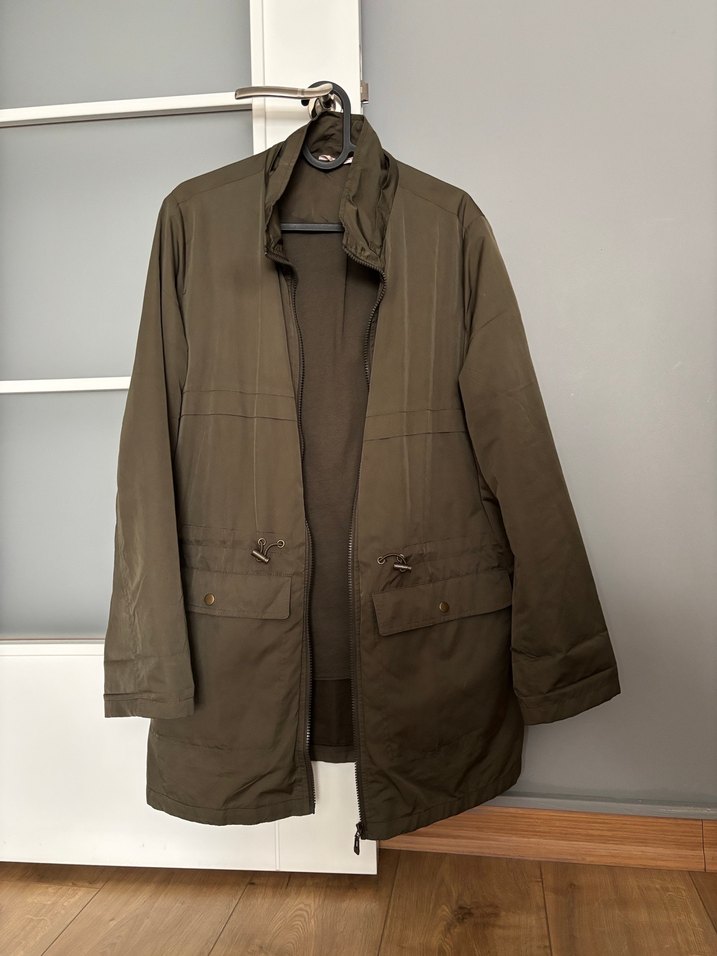 Haki Midi Kadın Fermuarlı Parka - Görsel 4