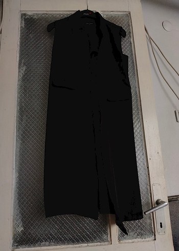 siyah uzun yelek - Görsel 2