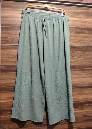 Bohem Gri Bol Kesim Kadın Keten Pantolon - Görsel 2