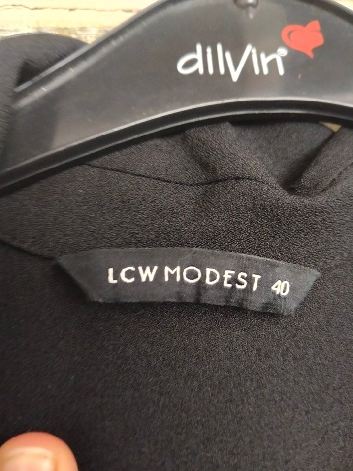 Siyah Uzun Keten Kadın Ofis ceket - Görsel 4