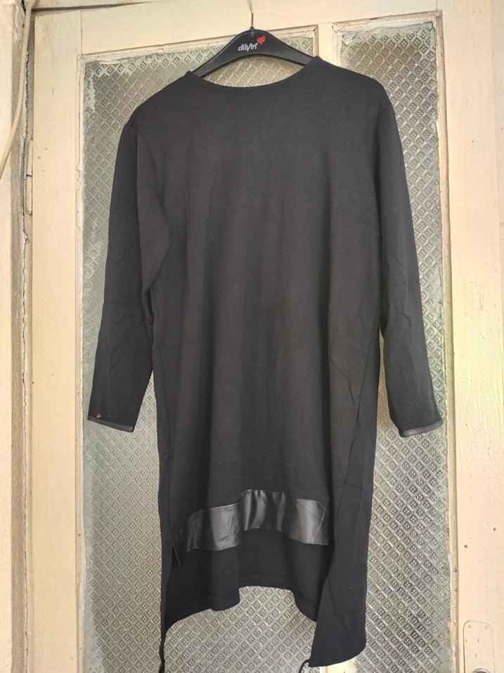 Uzun Kollu Siyah Salaş Tunik - Görsel 2