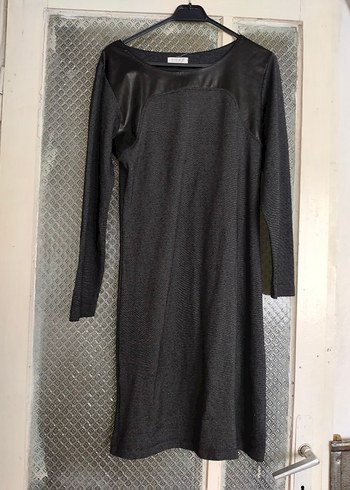 Gri Uzun Kollu Kadın Triko Elbise - Görsel 2