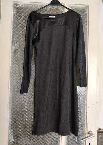 Gri Uzun Kollu Kadın Triko Elbise - Görsel 3