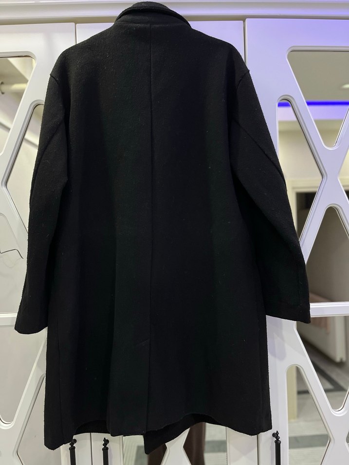 Siyah Çift Düğmeli Kaban - Görsel 4