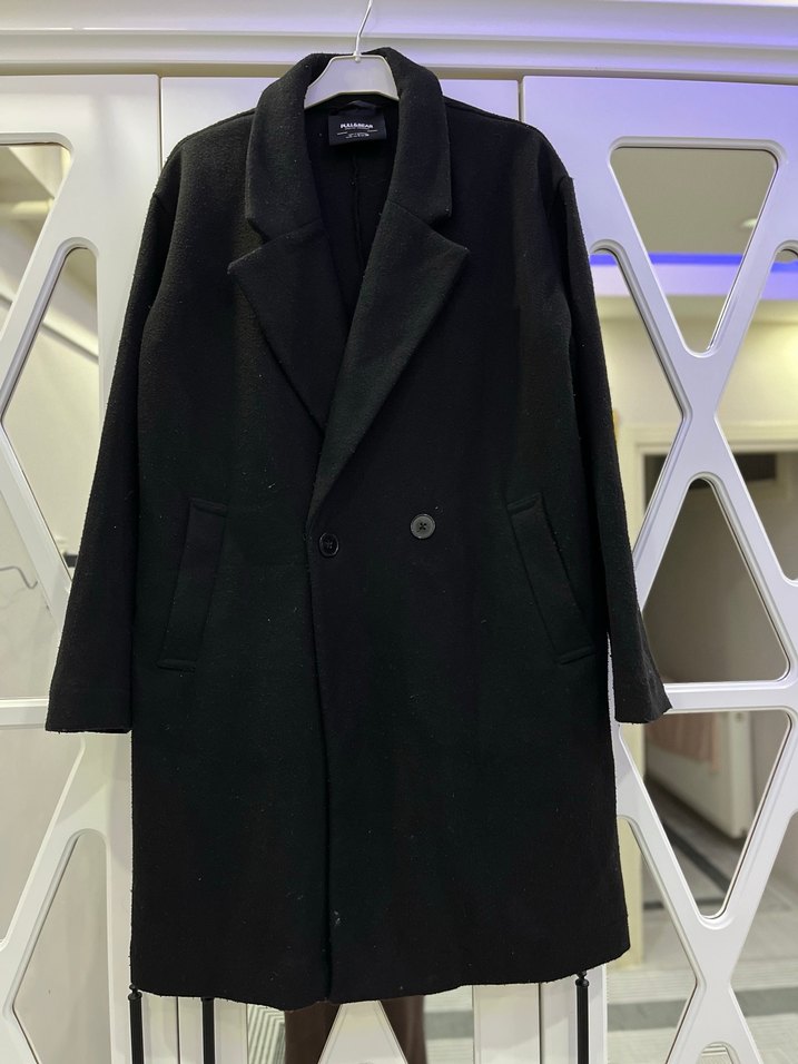 Siyah Çift Düğmeli Kaban - Görsel 3