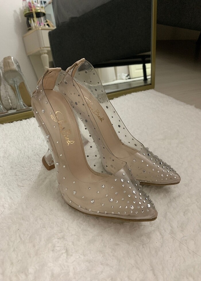 Taşlı topuklu ayakkabı - Görsel 4