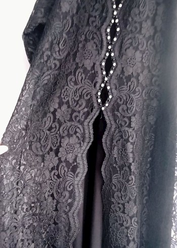 Abiye Düğmeli Siyah Uzun Kollu Gotik Nişan Elbisesi