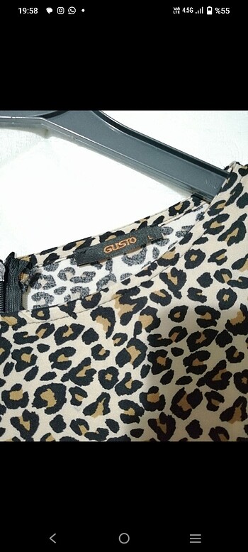 l Beden Leopar Desenli Gusto Elbise